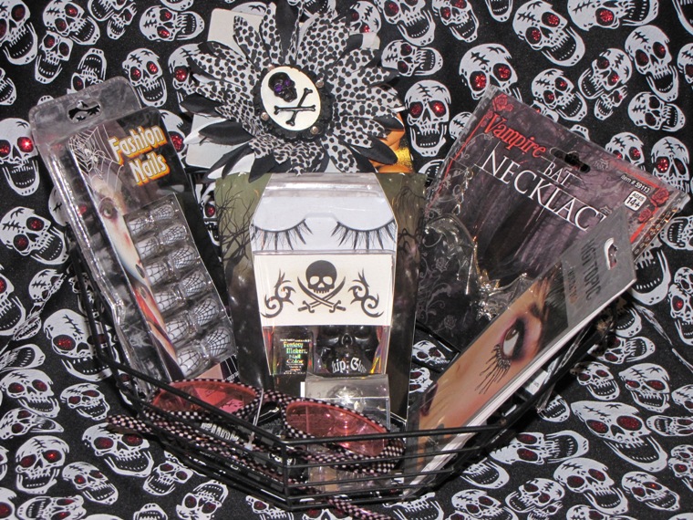 Gothic Beauty Bats Spiderwebs and Skulls Gothic Gift Basket
