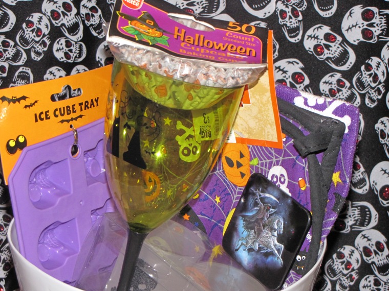Halloween Baking Skull and Cats Gothic Gift Basket