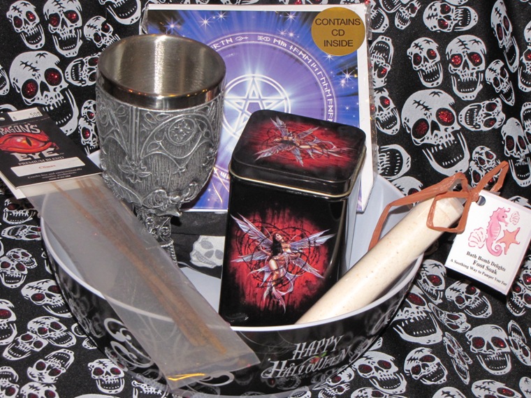 Wiccan Pagan Pentacle Fairy Bat Gothic Gift Basket