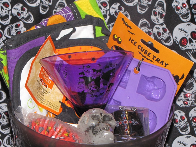 Halloween Kitchen Baking Skull Bat Gothic Gift Basket