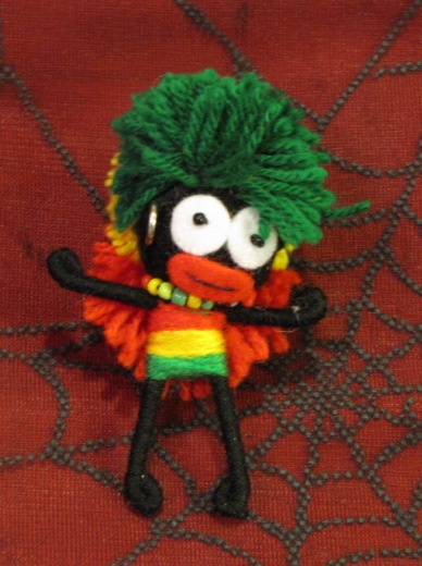 Rasta Big Hair with Beads Voodoo Keychain