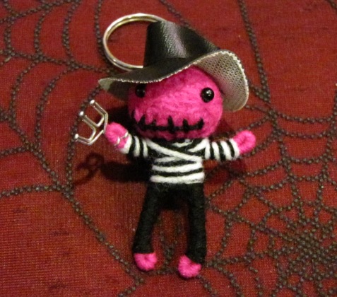 Freddy Kruegerz Black and Pink Voodoo Keychain