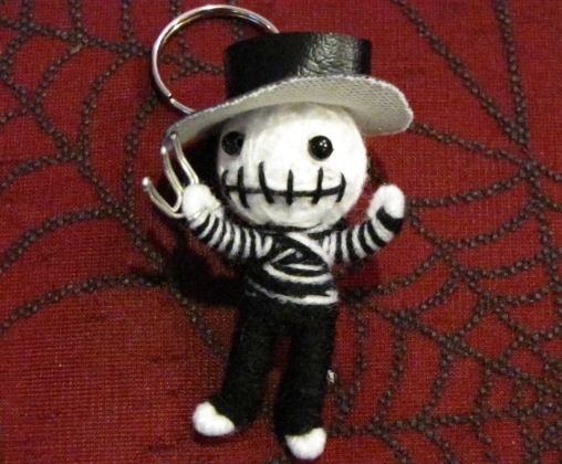 Freddy Kruegerz Black and White Voodoo Keychain