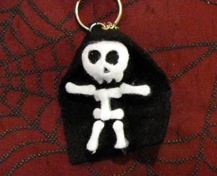 Death Grim Reaper Skelly Voodoo Keychain - Click Image to Close