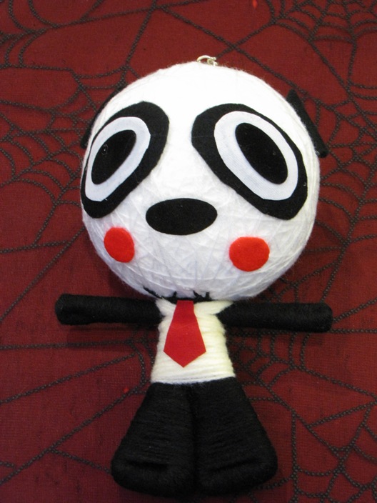 Black & White Panda w Tie Large Voodoo Doll