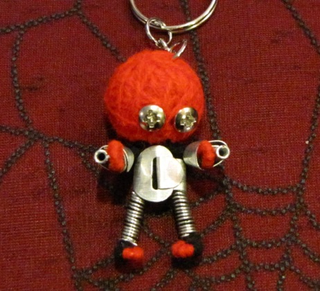 Roboman Tin Man Red Head Voodoo Keychain - Click Image to Close