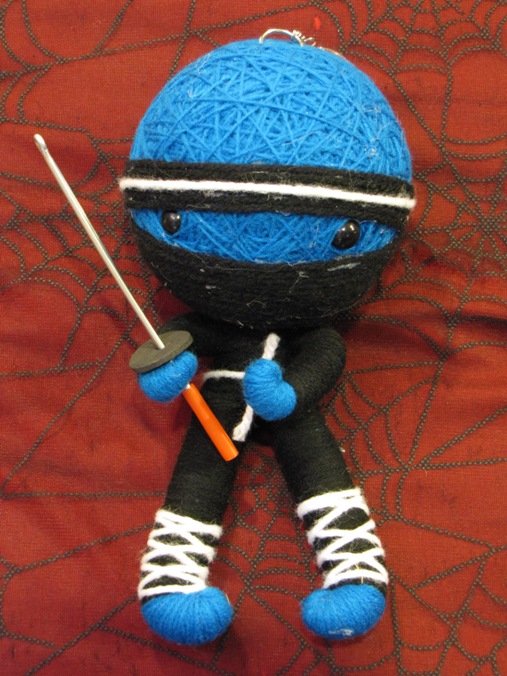 Blue & Black Ninja w Sword Large Voodoo Doll Blue & Black Ninja w Sword Large Voodoo Doll