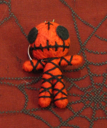 Red and Black Skelly Mummy Voodoo Keychain