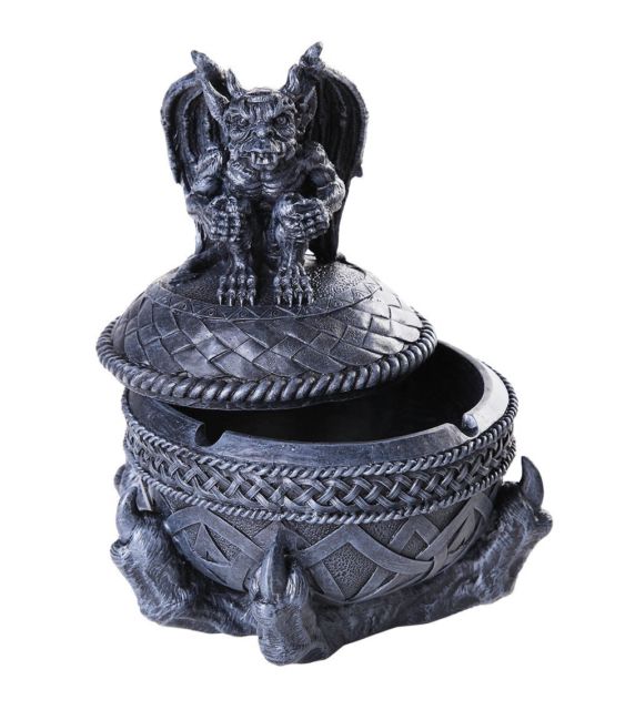 Gargoyle Ashtray Lidded Trinket Box - Click Image to Close