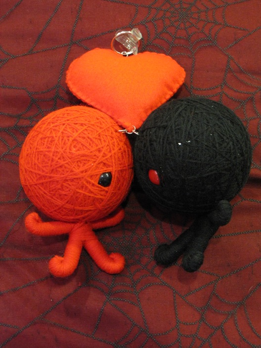 Red and Black Angels with Heart Large Voodoo Doll Red and Black Angels with Heart Large Voodoo Doll