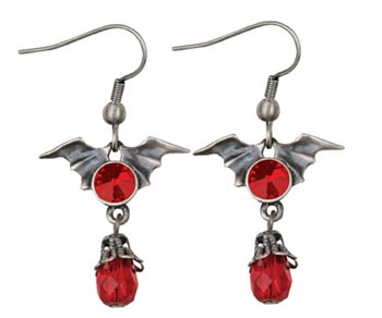 Batwing with Ruby Earrings