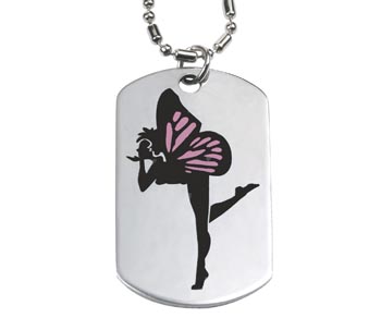 Fairy Dog Tag Necklace - Click Image to Close