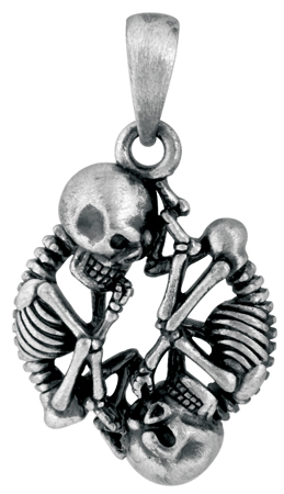 Skull And Bones Pendant Necklace - Click Image to Close