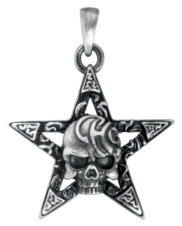 Star Skull Dragon Pendant Necklace - Click Image to Close