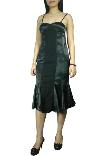 Black Sexy Bustier Flare Cocktail Dress