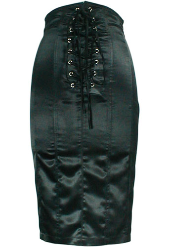 Plus-Size Black High-Waist Lace Corset Pencil Skirt