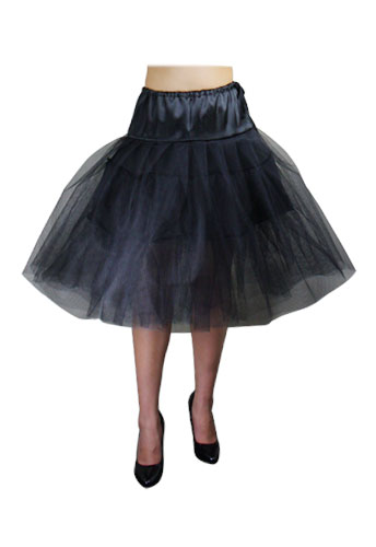 Plus-Size Black Gothic Rockabilly Organza Petticoat - Click Image to Close