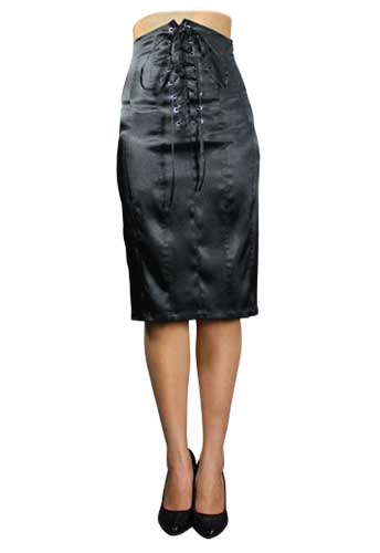 Plus Size Black High Waist Lace Corset Pencil Skirt