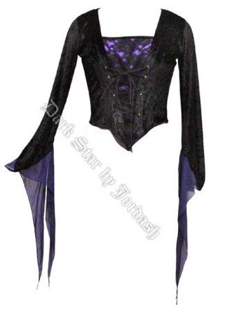 Dark Star Velvet Medieval Gothic Black Purple Corset Top Dark Star Velvet Medieval Gothic Black Purple Corset Top