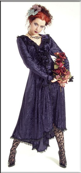 Eternal Love Violet Gothic Velvet Romantic Dress - Click Image to Close
