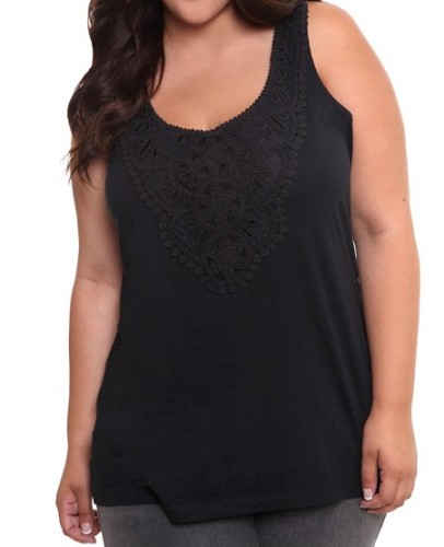 Black Crochet Trim Tank