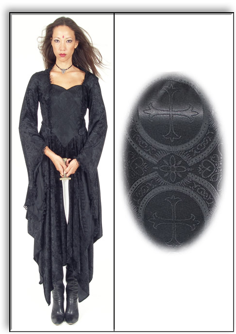 Eternal Love Black Gothic Crucifix + Roses Vivianne Dress [5118] - $75.99 : Mystic Crypt, the most unique, hard to find items at ghoulishly great prices! :  love gown dress plus