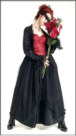 Eternal Love Scarlet Gothic Crucifix+ Roses Belle Dame - Click Image to Close