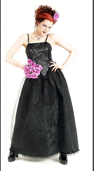 Eternal Love Black Crucifix and Roses Party Dress - Click Image to Close