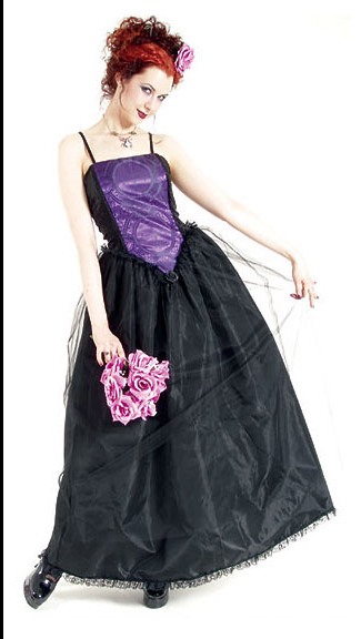 Eternal Love Violet Crucifix and Roses Party Dress - Click Image to Close