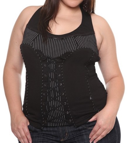 Tripp Black and White Pinstripe Halter Top