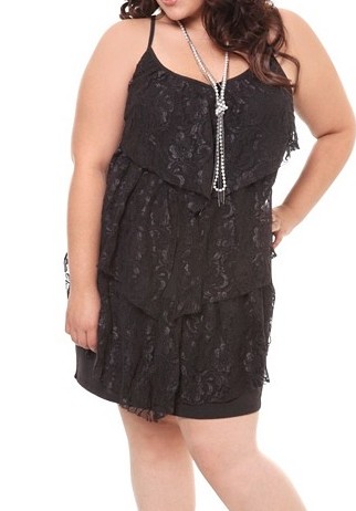 Black Lace Tiered Dress