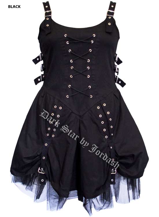 Dark Star Black Buckle Corset Dress - Click Image to Close