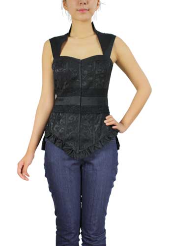 Plus Size Black Gothic Lace Bustier Top