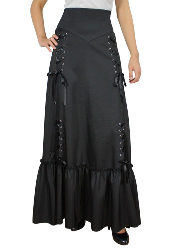 Plus Size Black Gothic Three Way Lace Up Skirt - Click Image to Close