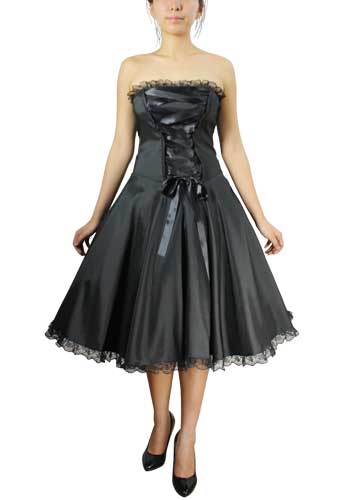 Plus Size Black Gothic Corset Ribbon Lace Dress - Click Image to Close