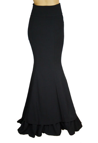 Plus Size Black Gothic Long Fishtail Ruffles Skirt - Click Image to Close