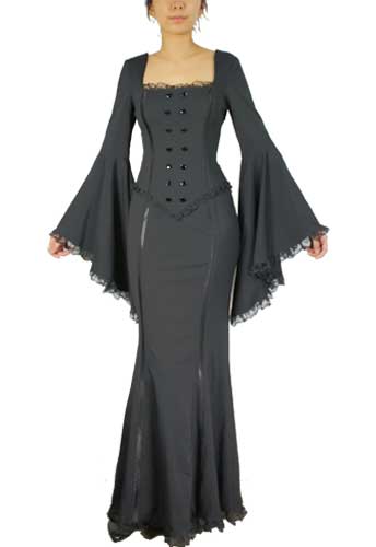 Plus Size Black Gothic Mermaid Tail Dress