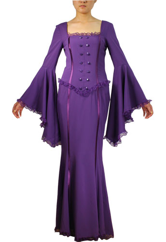 Plus Size Purple Gothic Mermaid Tail Dress