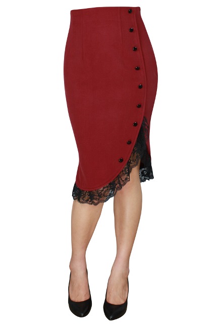 Plus Size Red Pinup Ruffle Skirt - Click Image to Close