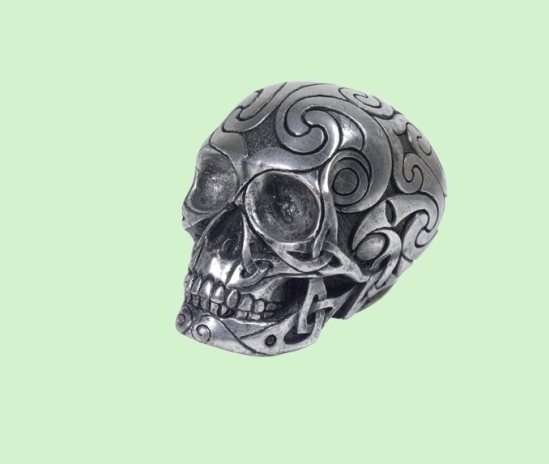Small Skull Silver Finish