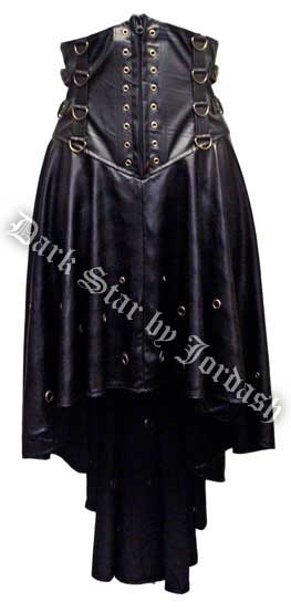 Dark Star Underbust Bodice PVC Gothic Dress Skirt w D Rings - Click Image to Close