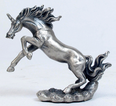 Small Charging Pewter Unicorn