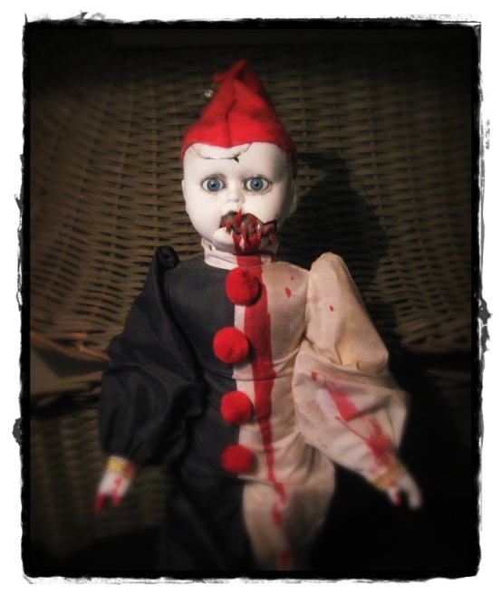 Evil Scary Vampire Clown Art Creepy Horror Doll by Bastet2329