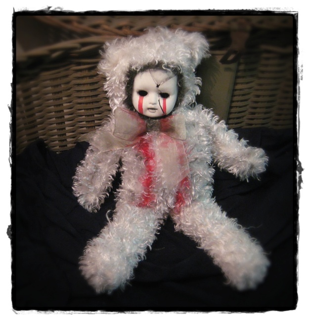 Tears Of Blood Teddy Bear Art Creepy Horror Doll by Bastet2329