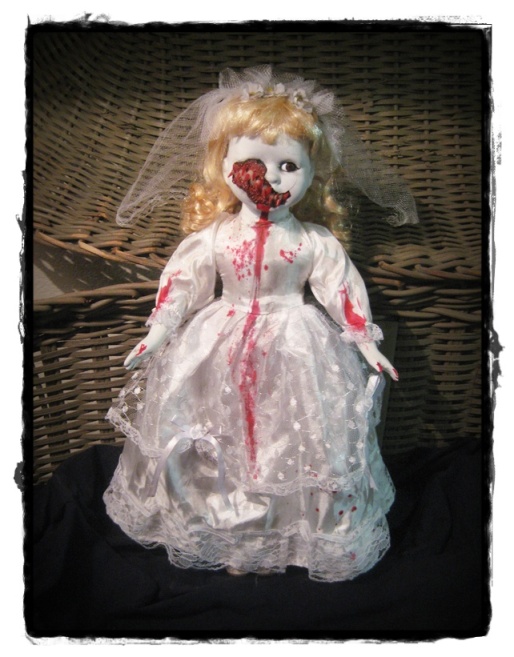Half Face Vampire Bride Creepy Horror Doll by Bastet2329