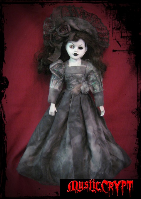 One Eye Mourning Lady Shimmer Dress Creepy Horror Doll by Bastet