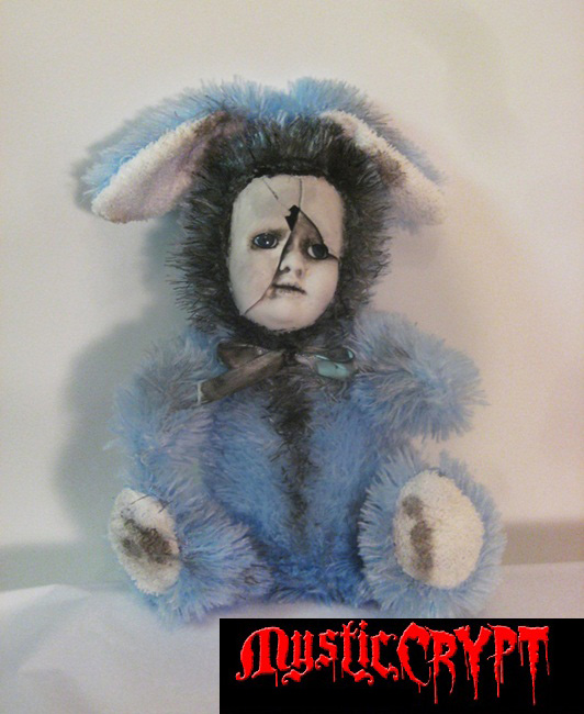 Sad Blue Rabbit Bunny Creepy Horror Doll by Bastet2329