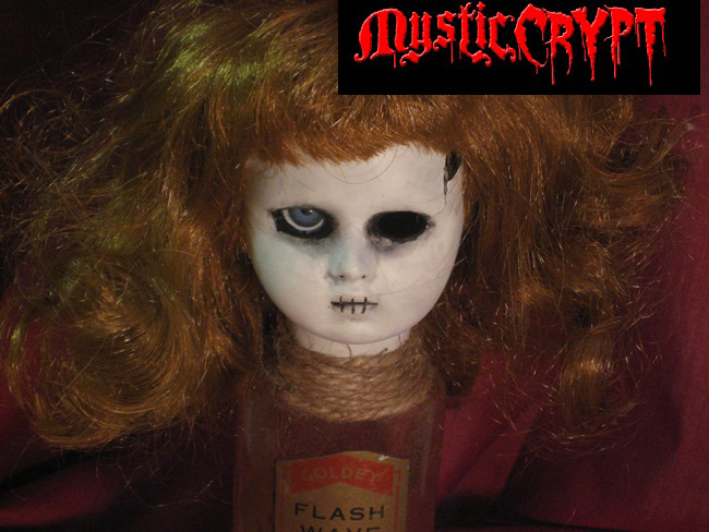 Bottle Doll w One Eye Vintage Label Creepy Horror Doll by Bastet - Click Image to Close