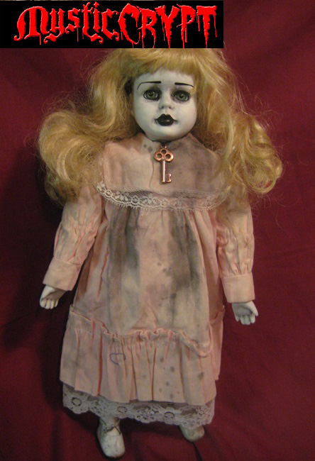 Creepy Blonde w Green Eyes Old Key Horror Doll by Bastet2329