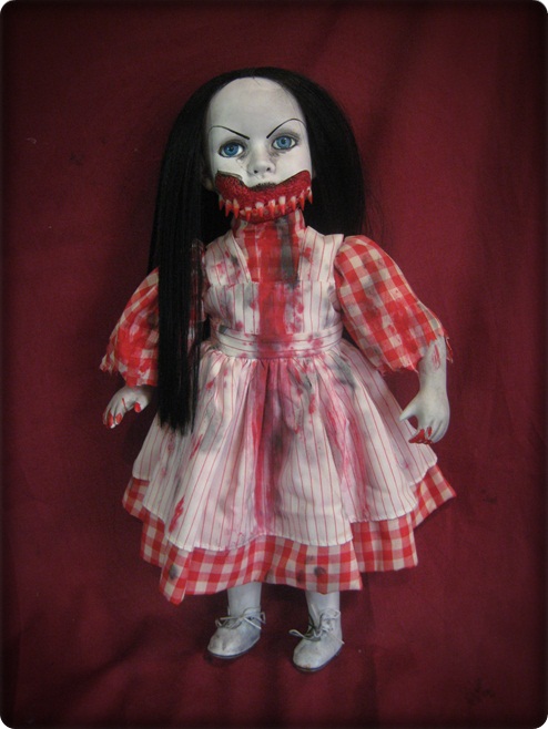 Black Hair Vampire Checker Dress Creepy Horror Doll by Bastet232 Black Hair Vampire Checker Dress Creepy Horror Doll by Bastet232